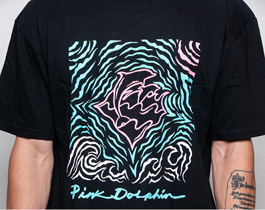 Triko Pink Dolphin Waves Stamp Black