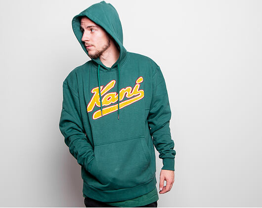 Mikina Karl Kani College Hoodie green/yellow