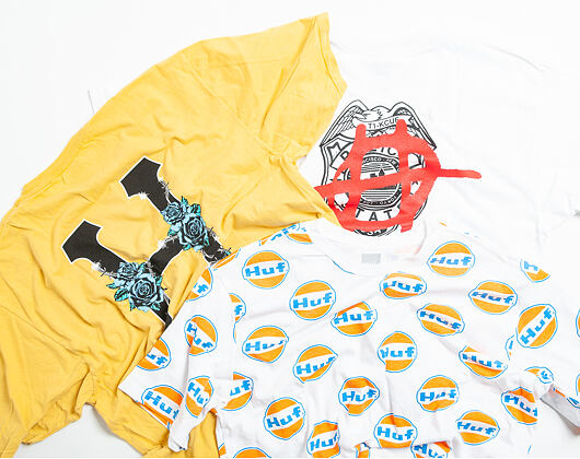 Triko HUF Ignite All Over T-Shirt - white