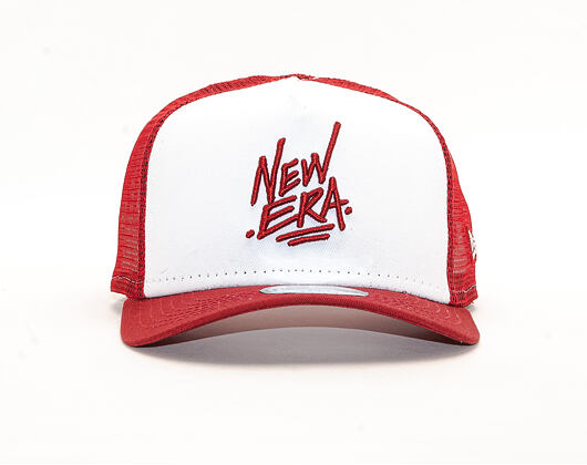 Dětská Kšiltovka New Era 9FORTY Trucker Script Toddler Optic White / Red Snapback
