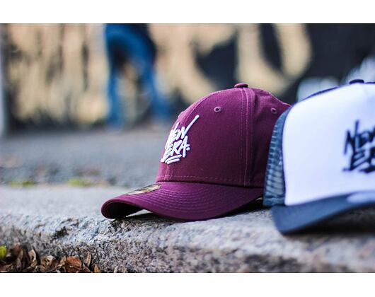 Dětská Kšiltovka New Era 9FORTY Script Child Maroon / White Strapback