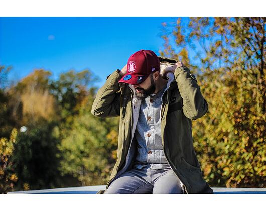 Kšiltovka New Era 9FORTY Trucker Historic Providence Steam Rollers Cardinal Snapback
