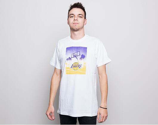 Triko New Era Photo Print Los Angeles Lakers White