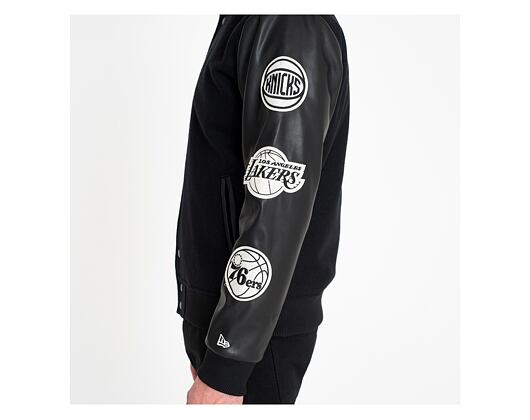 Bunda New Era NBA Patch Varsity Jacket 6 Teams Black