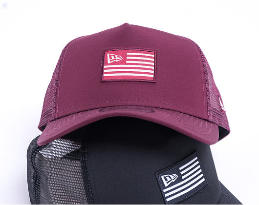 Kšiltovka New Era 9FORTY Trucker Contemporary US Flag Burgundy