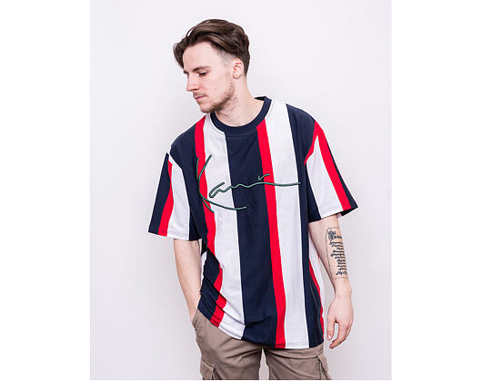 Triko Karl Kani Signature Stripe Tee 6060590 Navy/Red/White