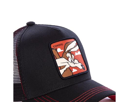 Kšiltovka Capslab - Trucker Looney Tunes - Wile E. Coyote - Black / Red