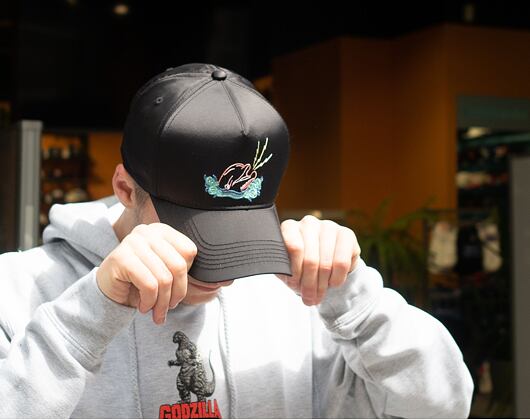 Kšiltovka Pink Dolphin Souvenir Satin Structured Black Snapback