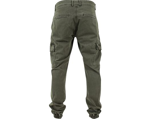 Kalhoty Urban Classic TB1435 Washed Cargo Twill Jogging Pants Olive