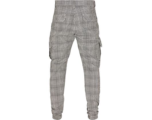 Kalhoty Urban Classic TB3138 AOP Glencheck Cargo Jog Pants White/Black