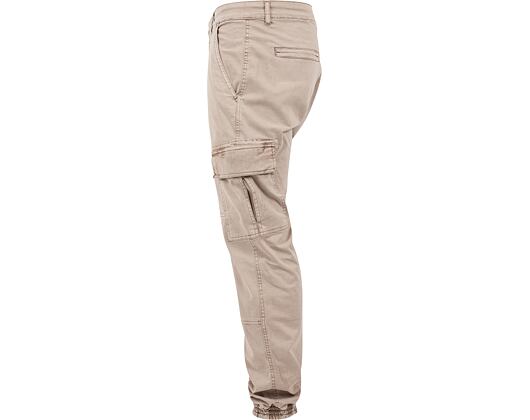 Kalhoty Urban Classic TB1435 Washed Cargo Twill Jogging Pants Sand