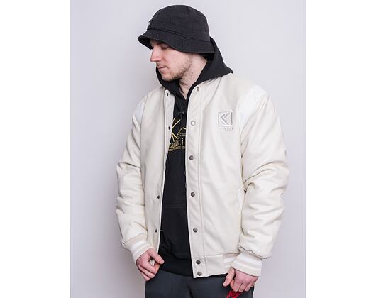 Bunda Karl Kani OG Fake Leather Jacket Off White 6075088