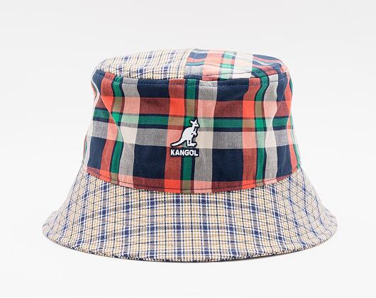 Klobouk Kangol K5297 Plaid Mashup Bucket Golden Palm