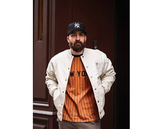 Bunda Karl Kani OG Fake Leather Jacket Off White 6075088
