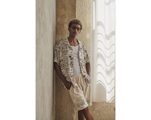 Košile HUF 4/20 Day In The Life Woven Top Natural