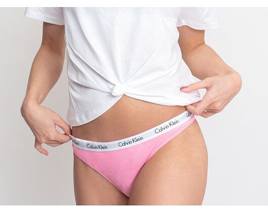 Dámské kalhotky Tanga Calvin Klein Thong D1617E THF Růžová