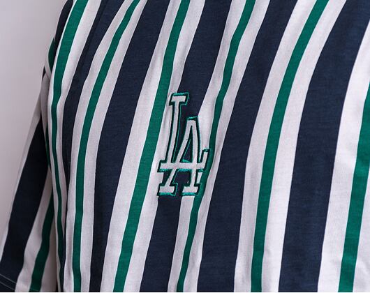 Triko New Era MLB Oversized Stripe Los Angeles Dodgers White / Blue / Green