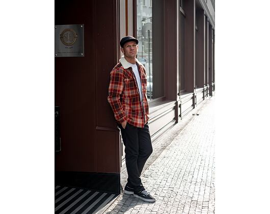 Košilobunda Karl Kani Chest Signature Flannel Shirt Jacket Dark Red