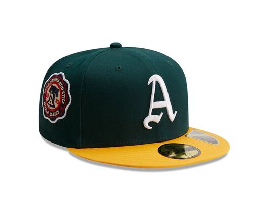 Kšiltovka New Era 59FIFTY Cooperstown Multi WS Patch Oakland Athletics Fitted Dark Green