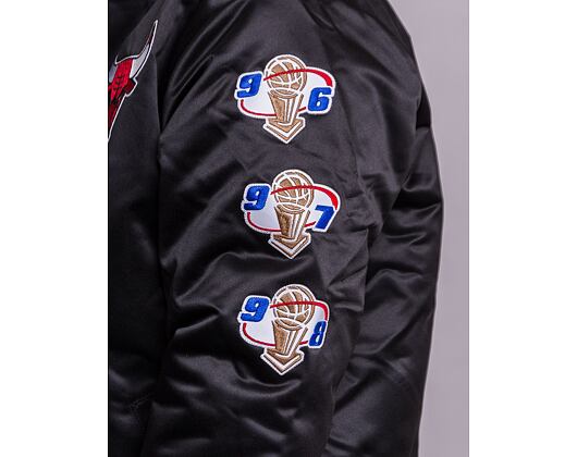 Bunda Mitchell & Ness Champ City Satin Jacket Chicago Bulls Black