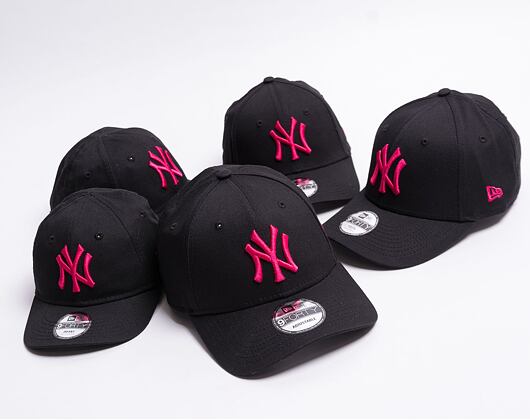 Dětská kšiltovka New Era 9FORTY Kids League Essential New York Yankees Strapback Black/Bright Rose