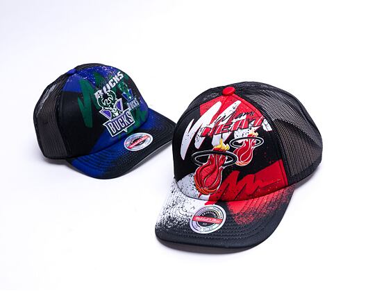 Kšiltovka Mitchell & Ness Hyper Trucker Snapback HWC Miami Heat Black