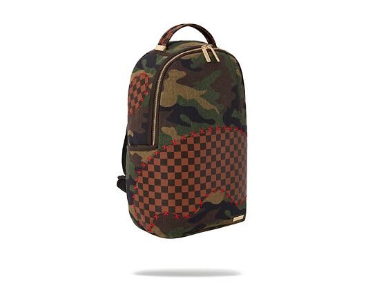 Batoh Sprayground Shark Shape Checkered Camo / Brown Backpack