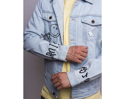 Bunda Karl Kani Retro Scribble Denim Jacket bleached blue