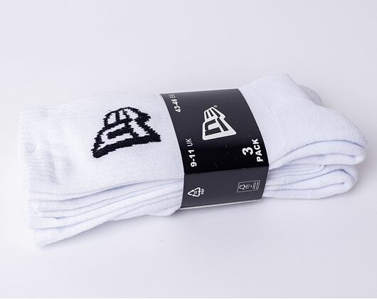 Ponožky New Era - Flag Crew 3Pack - White