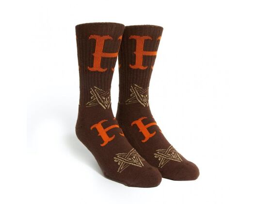 Ponožky HUF × Thrasher Duality Sock Chocolate