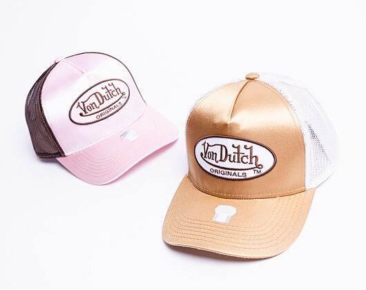 Kšiltovka Von Dutch Cary Trucker Satin Gold/White