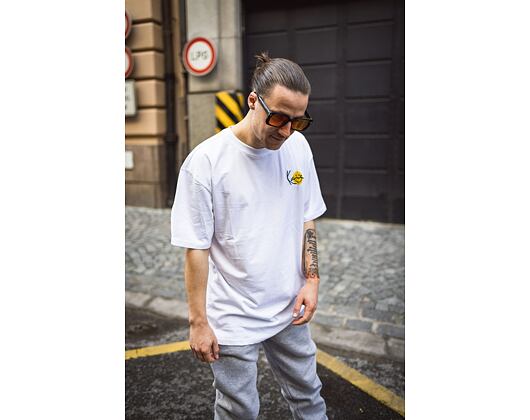 Triko Karl Kani Chest Signature Smiley print Tee white/yellow