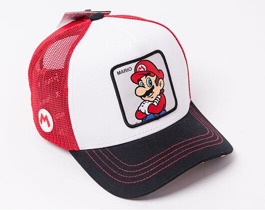 Kšiltovka Capslab Trucker - Super Mario CL/SMB/1/MAR White / Red