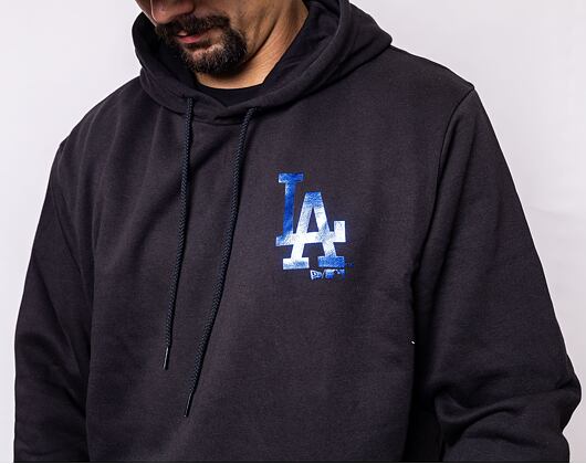 Mikina New Era MLB Foil Back Print Hoody Los Angeles Dodgers Black/Metallic Blue