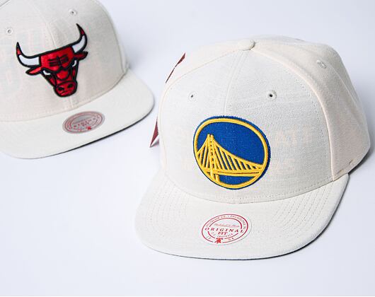 Kšiltovka Mitchell & Ness Cut Away Snapback Nba Golden State Warriors Off White
