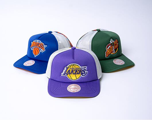 Kšiltovka Mitchell & Ness Off The Backboard Trucker Los Angeles Lakers Purple / White