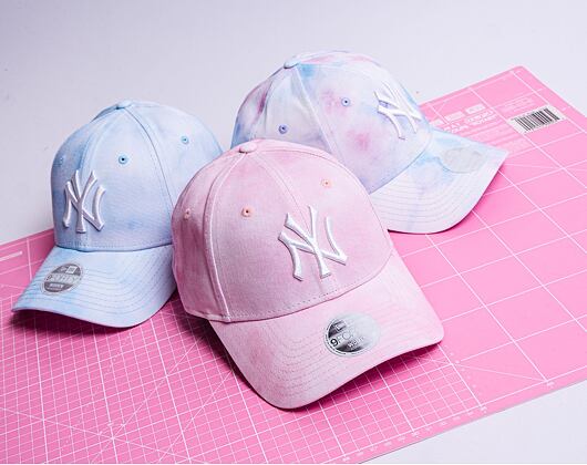 Dámská kšiltovka New Era 9FORTY Womens MLB Pastel Tie Dye New York Yankees Pink / White