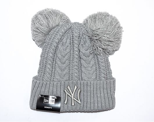 Dámský kulich New Era MLB Womens Double Pom Cuff Beanie New York Yankees Grey