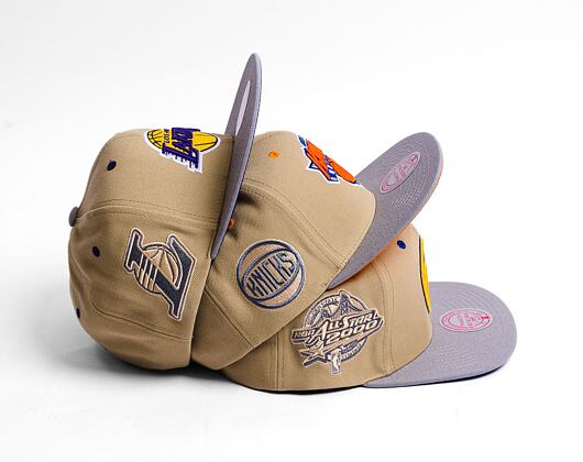 Kšiltovka Mitchell & Ness CLASSIC CANVAS SNAPBACK New York Knicks Tan