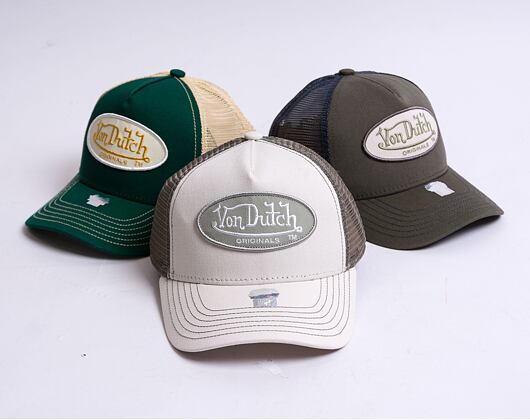 Kšiltovka Von Dutch Boston Trucker Cotton Twill Stone/Grey
