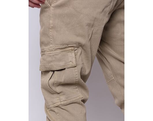 Kalhoty Urban Classics Washed Cargo Twill Jogging Pants Sand