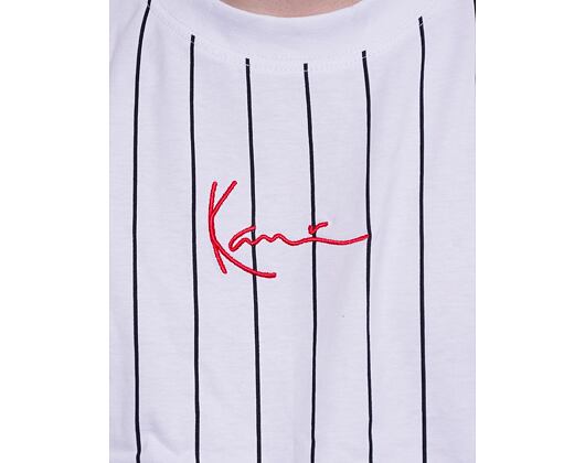 Triko Karl Kani 6030152 Small Signature Pinstripe Tee White/Black