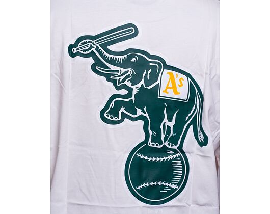 Triko New Era Heritage Back Print Oversized Tee Oakland Athletics Off White / Dark Green