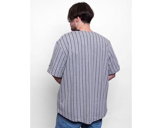 Triko New Era Pinstripe Jersey Heather Gray / Black