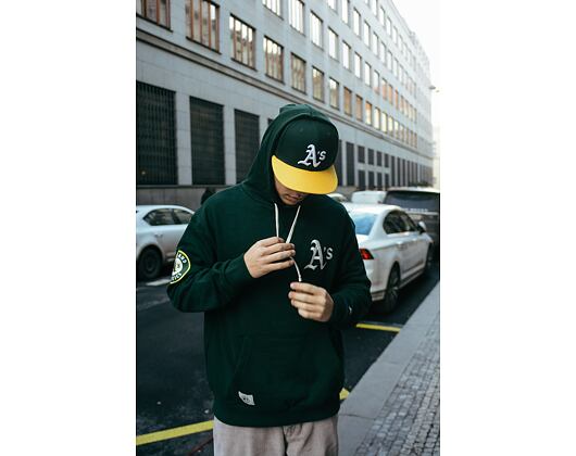 Mikina New Era Heritage Oversized Hoody Oakland Athletics Dark Green / Off White