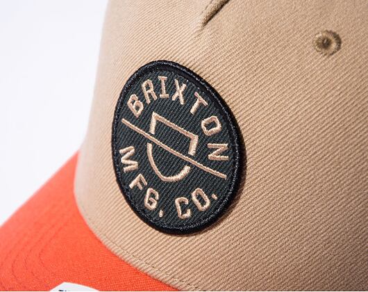 Kšiltovka Brixton Crest C MP Snapback Sand / Burnt Red