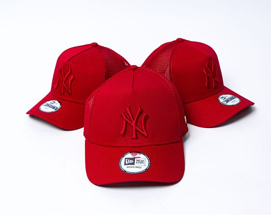 Dětská kšiltovka New Era 9FORTY Kids A-Frame Trucker MLB Tonal Mesh New York Yankees Scarlet