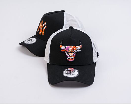 Kšiltovka New Era 9FORTY A-Frame Trucker NBA Seasonal Infill Trucker Chicago Bulls Black / Wild Rose
