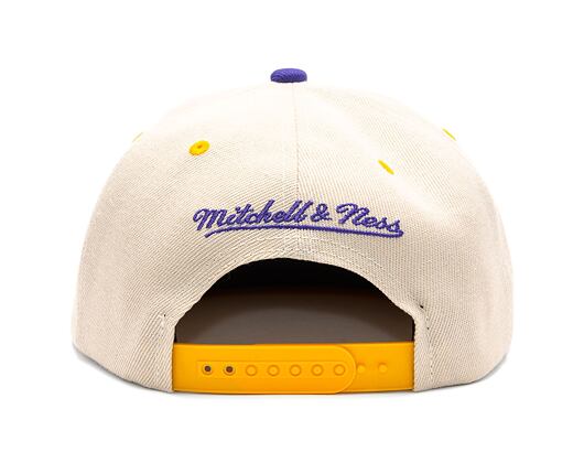 Kšiltovka Mitchell & Ness NBA Pop Panel Snapback Los Angeles Lakers Off White