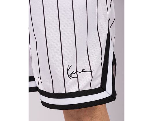 Kraťasy Karl Kani - Small Signature Pinstripe Mesh Shorts - White/Black